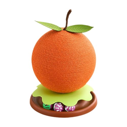 kowaku Kratzbaum für Kätzchen, Katzenkratzbaum, mit Sisal überzogener Kratzbaum, Katzenkratzball für Bewegung, Orange von kowaku